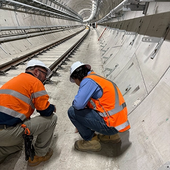 Craig out on site supporting customers on infrastructure projects like this tunnel